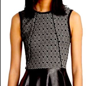 Parker leather peplum top